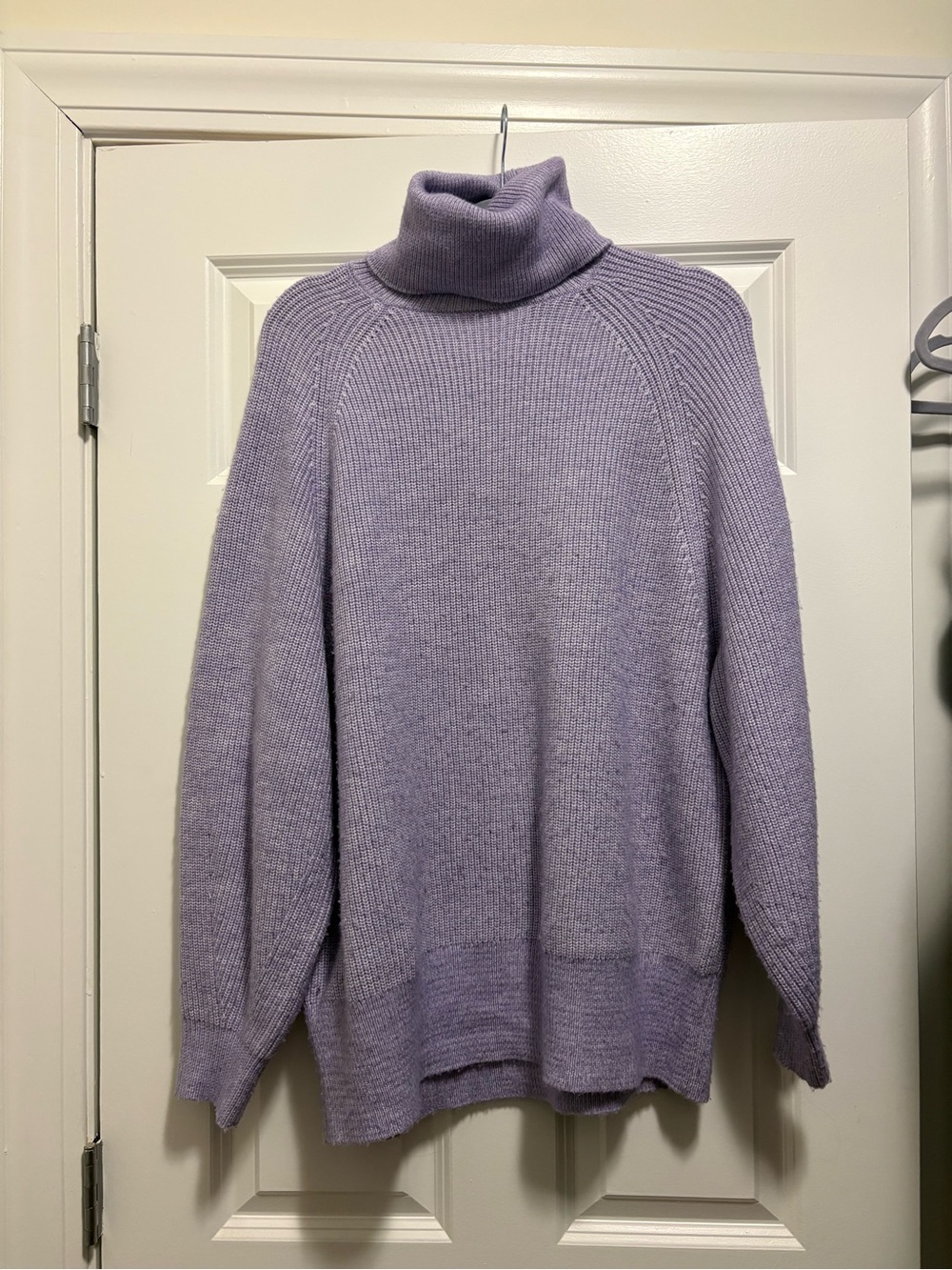 Mango Pastel Lavender Knit Turtleneck Sweater